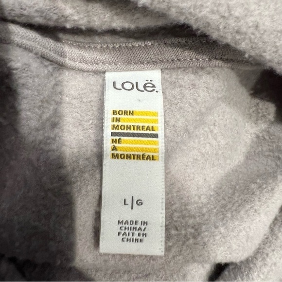 LOLE Light Grey Sweater With Faux Leather Pocket Detail Size Large. - Picture 6 of 12